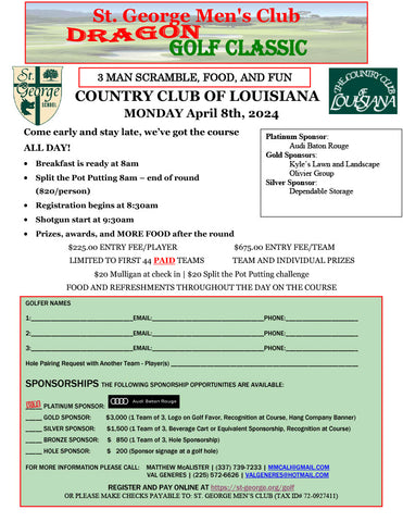 Golf Tournament Registration - Hole Sponsor